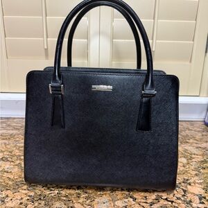 Burberry black leather tote